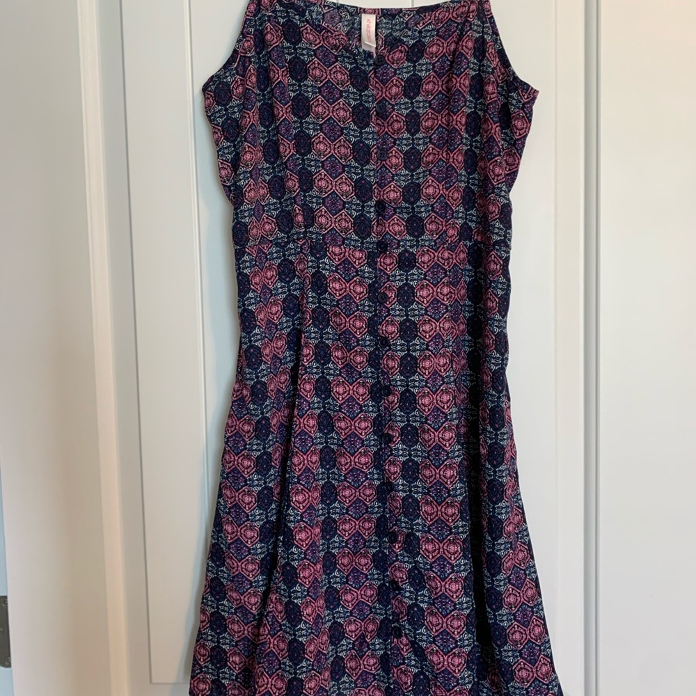 Blue and purple skater style dress